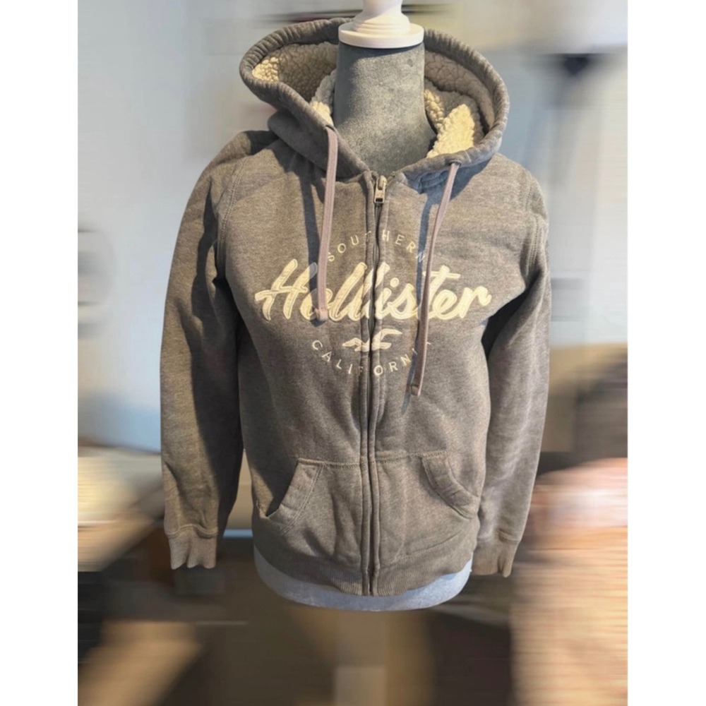 Hollister Full Zip Sherpa Thick Hoodie Small